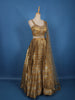 Gold Floral Sequins Embroidered Tissue Silk Lehenga With Dupatta