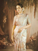 Gold Abstract Design Pure Kanchipuram Silk Bridal Saree - Diadem