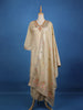 Gold Floral Designed Tissue Silk Salwar Suit - Diadem