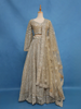 Golden Beige Floral Design Heavy Embroidered Net Lehenga - Diadem