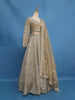 Golden Beige Floral Design Heavy Embroidered Net Lehenga - Diadem