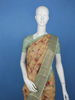 Golden Beige Floral Design Tussar Silk Saree - Diadem