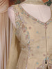 Golden Beige Floral Embroidered Organza Palazzo Suit with Dupatta
