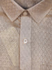 Golden Beige Woven Design Semi Silk Full-Sleeve Shirt With Matching Dhoti Set