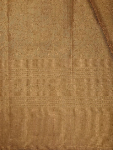 Gold Floral Woven Pure Kanchipuram Silk Saree - Diadem