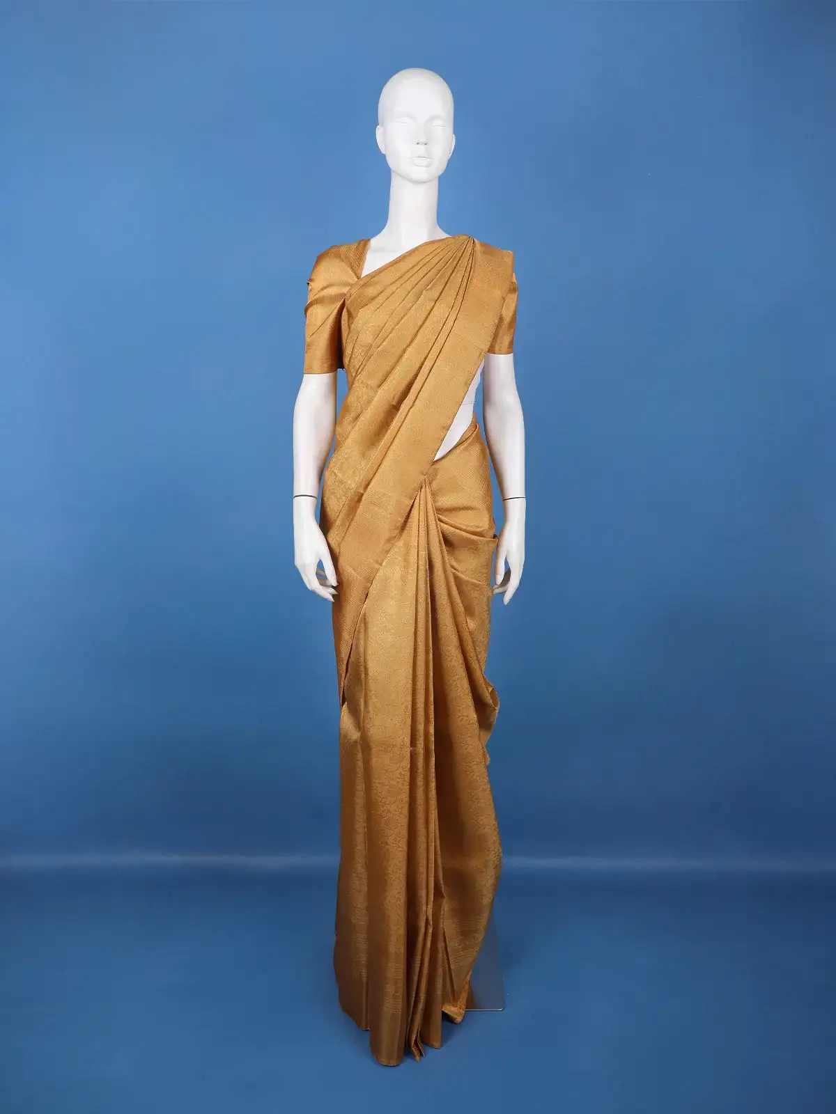Gold Floral Woven Pure Kanchipuram Silk Saree - Diadem