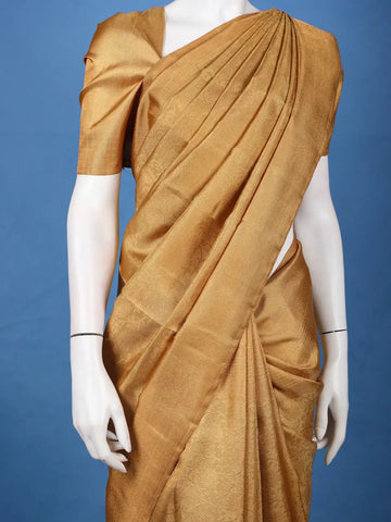 Gold Floral Woven Pure Kanchipuram Silk Saree - Diadem
