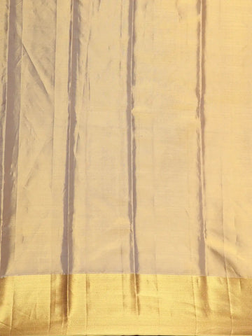 Golden Yellow Geometric Woven Design Pure Kanchipuram Tissue Silk Saree - Diadem