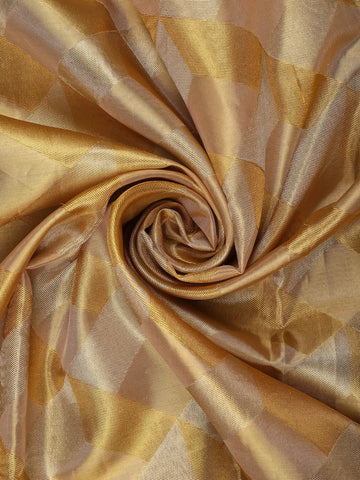 Golden Yellow Geometric Woven Design Pure Kanchipuram Tissue Silk Saree - Diadem
