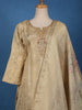 Beige Zari Embroidered Tussar Silk Salwar Suit with Floral Dupatta