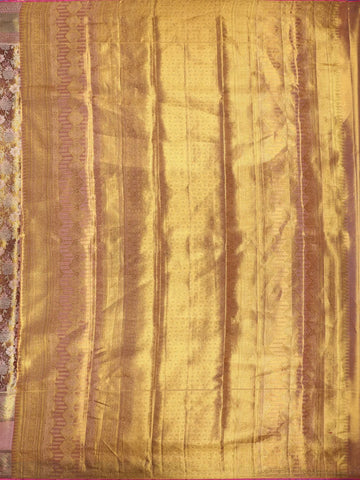 Gold & Maroon Floral Woven Kanchipuram Silk Saree – Bridal & Festive Elegance - Diadem