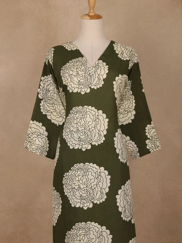 Green Design Printed Satin Salwar Suit - Diadem