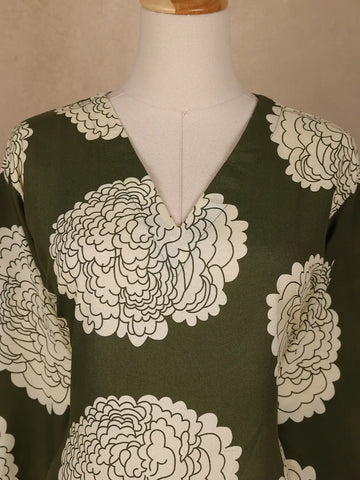 Green Design Printed Satin Salwar Suit - Diadem