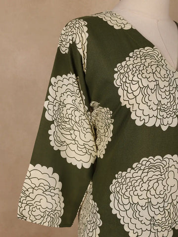 Green Design Printed Satin Salwar Suit - Diadem