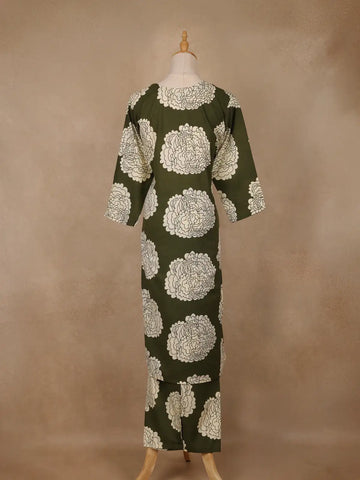 Green Design Printed Satin Salwar Suit - Diadem