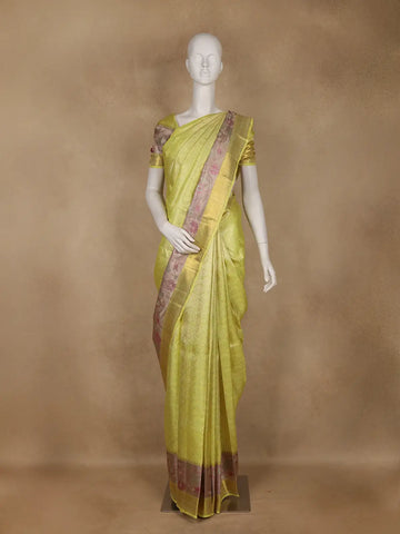 Green Floral Design Pure Kanchipuram Silk Saree - Diadem