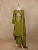Green Floral Designed Tissue Organza Salwar Suit - Diadem