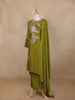 Green Floral Designed Tissue Organza Salwar Suit - Diadem