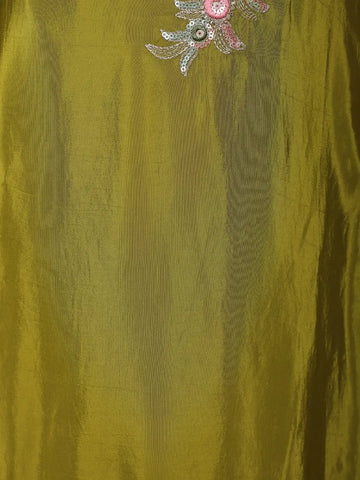 Green Floral Designed Tissue Organza Salwar Suit - Diadem