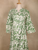 Green Floral Printed Cotton Kurti