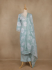 Light Green Floral Printed Cotton Salwar Suit With Dupatta - Diadem