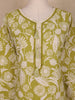 Green Floral Printed Cotton Salwar With Crochet Lace Detailing