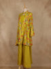 Green Floral Printed Crepe Silk Palazzo Suit with Jacket