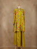 Green Floral Printed Crepe Silk Palazzo Suit with Jacket