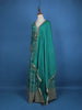 Green Floral Design Bead And Printed Work Georgette Gown - Diadem