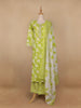 Green Floral Designed Cotton Salwar Suit - Diadem