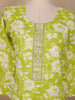 Green Floral Designed Cotton Salwar Suit - Diadem