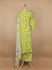 Green Floral Designed Cotton Salwar Suit - Diadem