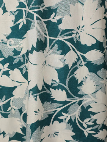 Green Floral Designed Cotton Salwar Suit - Diadem