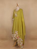 Green Floral Designed Cotton Salwar Suit - Diadem