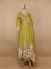 Green Floral Designed Cotton Salwar Suit - Diadem