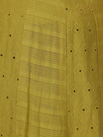 Green Floral Designed Cotton Salwar Suit - Diadem