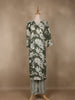 Green Floral Designed Cotton Salwar Suit - Diadem