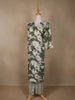 Green Floral Designed Cotton Salwar Suit - Diadem