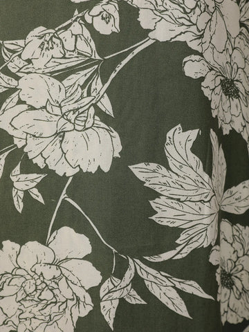 Green Floral Designed Cotton Salwar Suit - Diadem