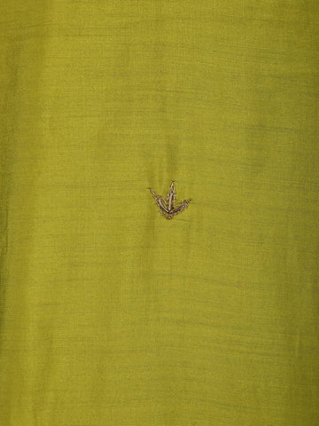 Green Floral Designed Semi Silk Salwar Suit - Diadem