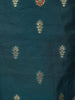 Green Floral Designed Semi Silk Salwar Suit - Diadem