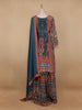 Green Floral Designed Semi Silk Sharara Salwar Suit - Diadem