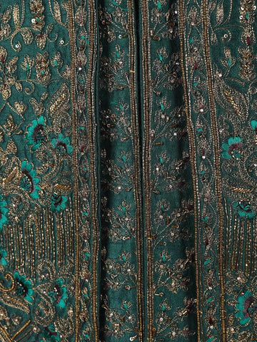 Green Floral Designed Sherwani Suit for Reception - Diadem