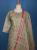 Green Floral Designed Tissue Silk Salwar Suit - Diadem