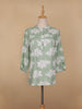 Green Floral Printed Cotton Kurti Top - Diadem