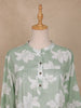 Green Floral Printed Cotton Kurti Top - Diadem