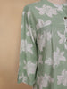 Green Floral Printed Cotton Kurti Top - Diadem