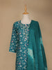 Green Floral Printed Cotton Salwar Suit - Diadem