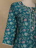 Green Floral Printed Cotton Salwar Suit - Diadem