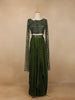 Green Net Embroidered Designed Indowestern Lehenga - Diadem